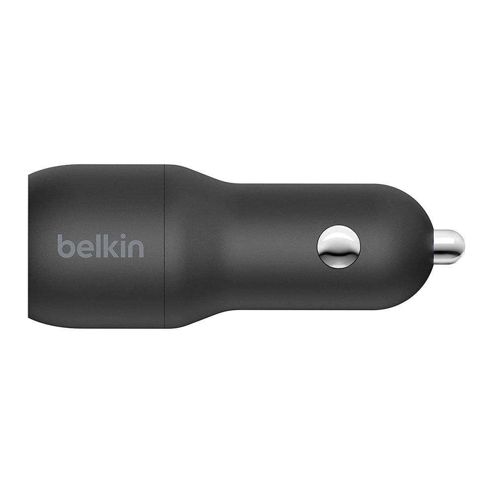 BELKIN DUAL USB-A CAR CHARGER W/ 1M PVC A-LTG 24W BLK