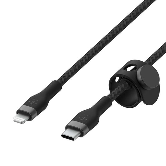 BELKIN USB-C TO LIGHTNING BRAIDED SILVER 3M BLACK